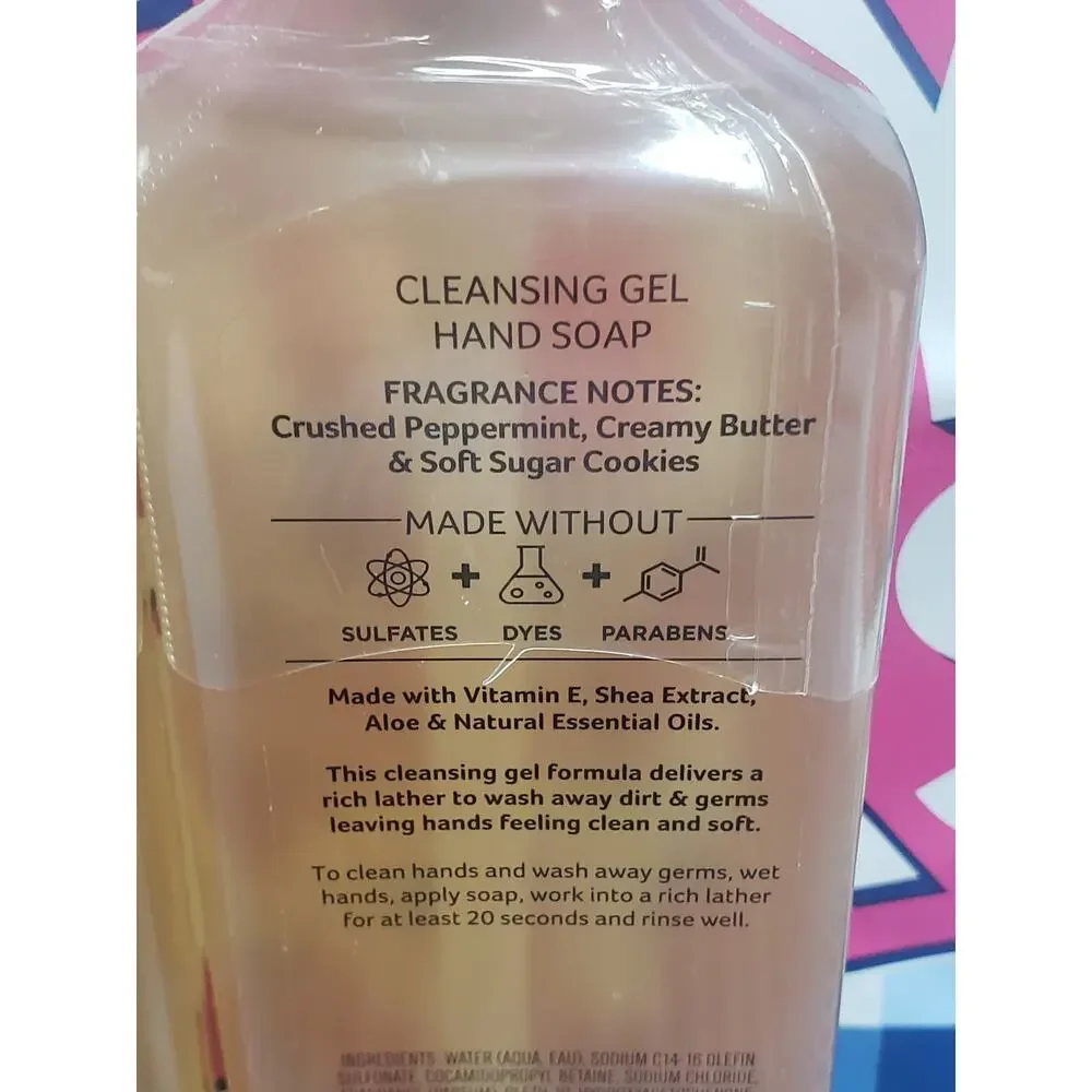 BBW Peppermint Sugar Cookie Cleansing Gel Hand Soap 2 Pack